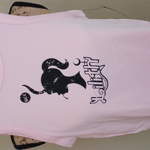 BLACKCRAFT CULT Tops - BLACKCRAFT CULT 2x pink razor back cropped tank with LILITH BARBIE graphics